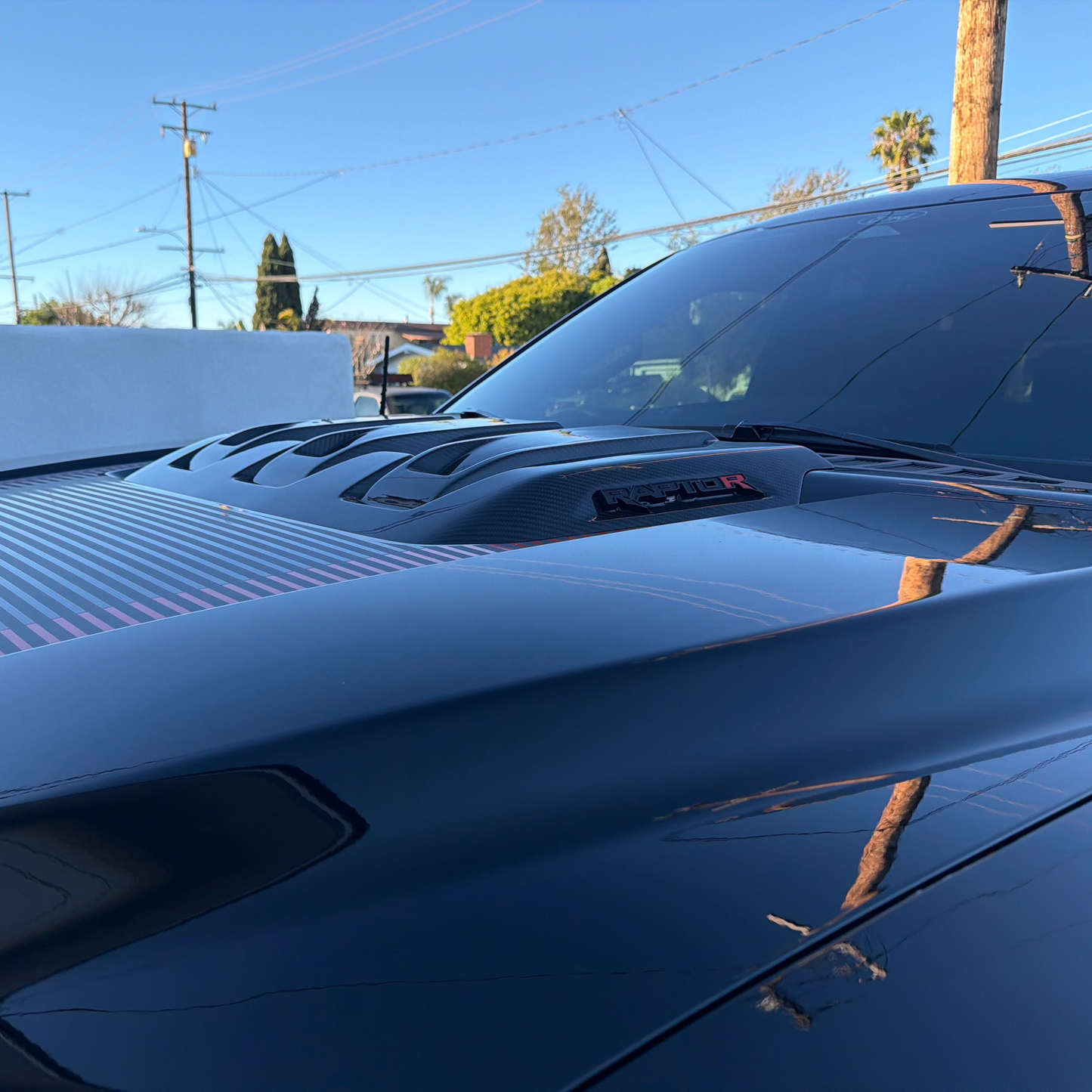Vorsteiner Ford Raptor R Hood Trim Scoop - Carbon Fiber PP 2x2