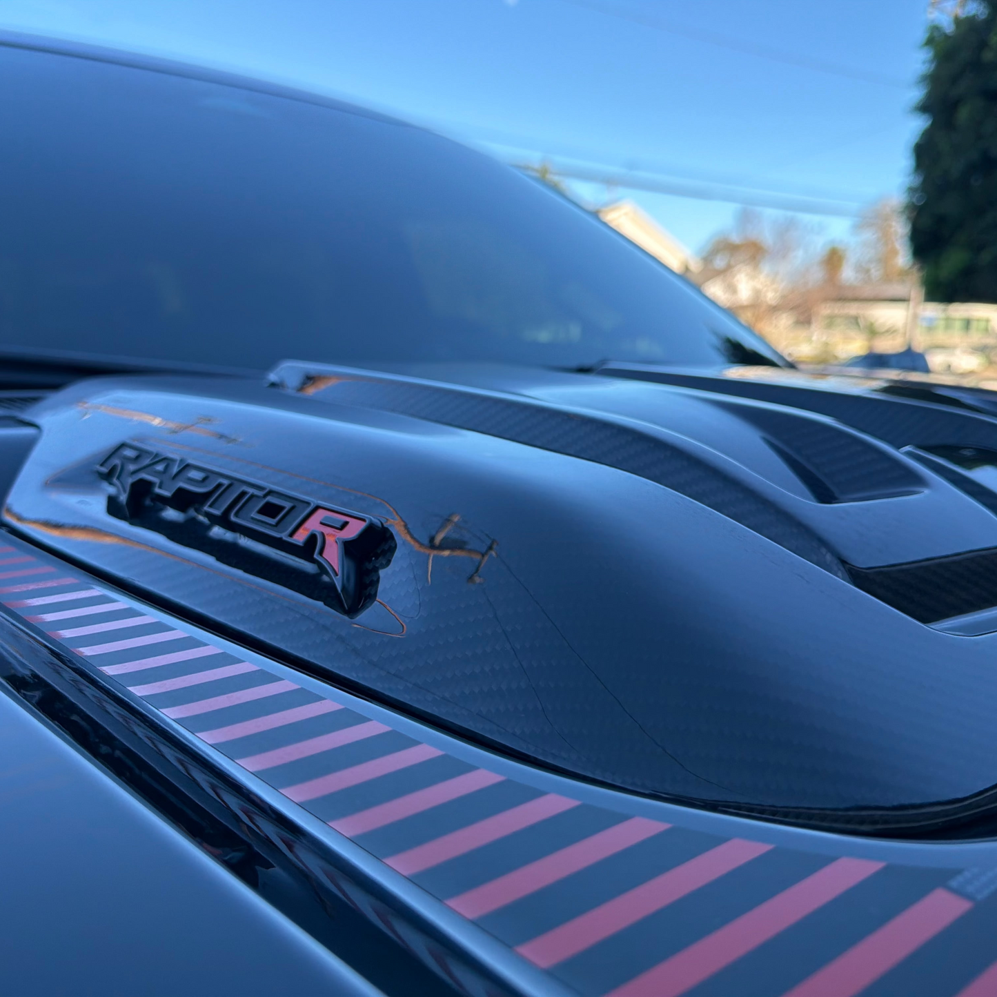 Vorsteiner Ford Raptor R Hood Trim Scoop - Carbon Fiber PP 2x2