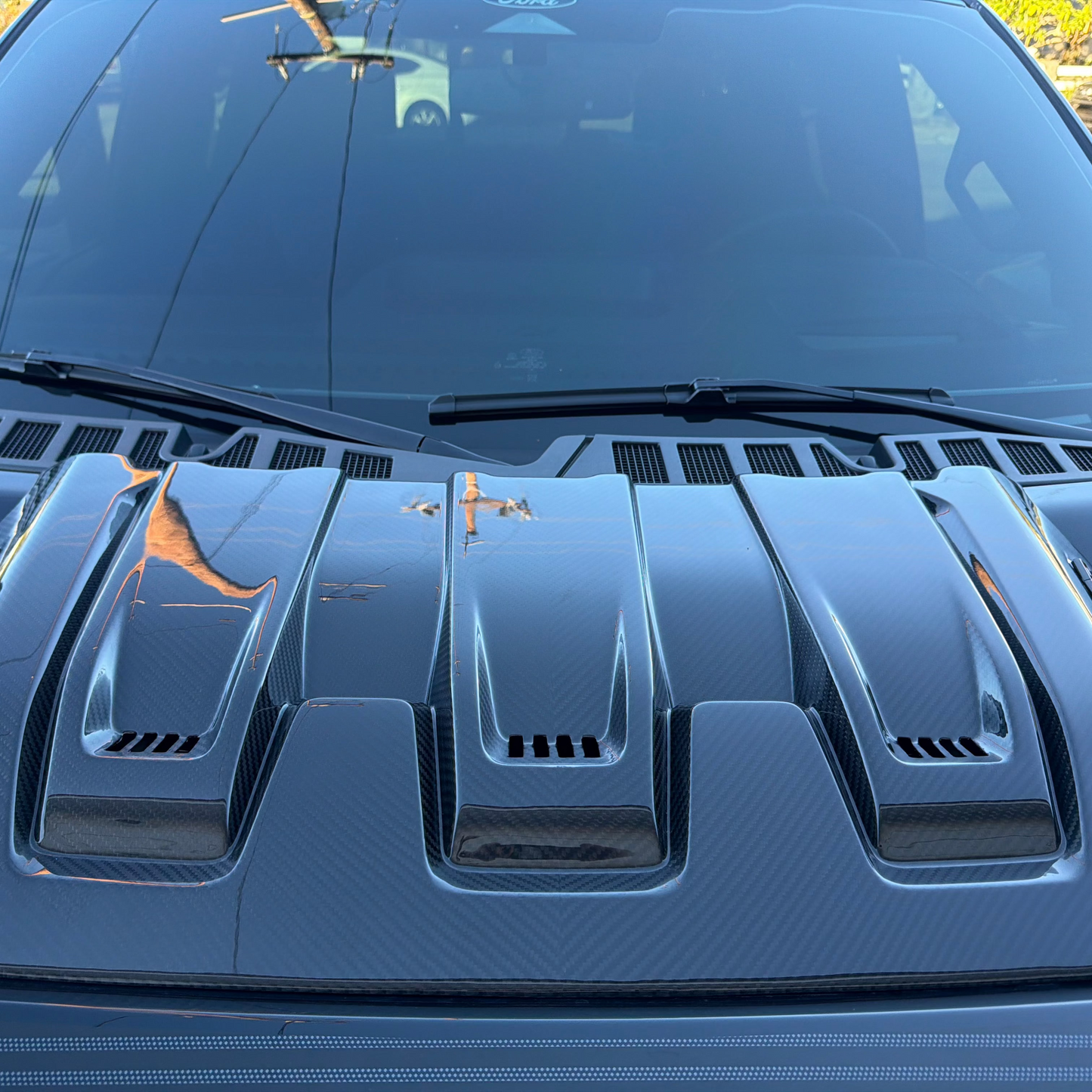 Vorsteiner Ford Raptor R Hood Trim Scoop - Carbon Fiber PP 2x2