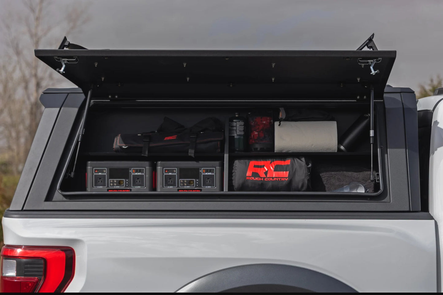 Rough Country 2017-2025 Ford Raptor Bed Cap Side Shelf Storage Bin