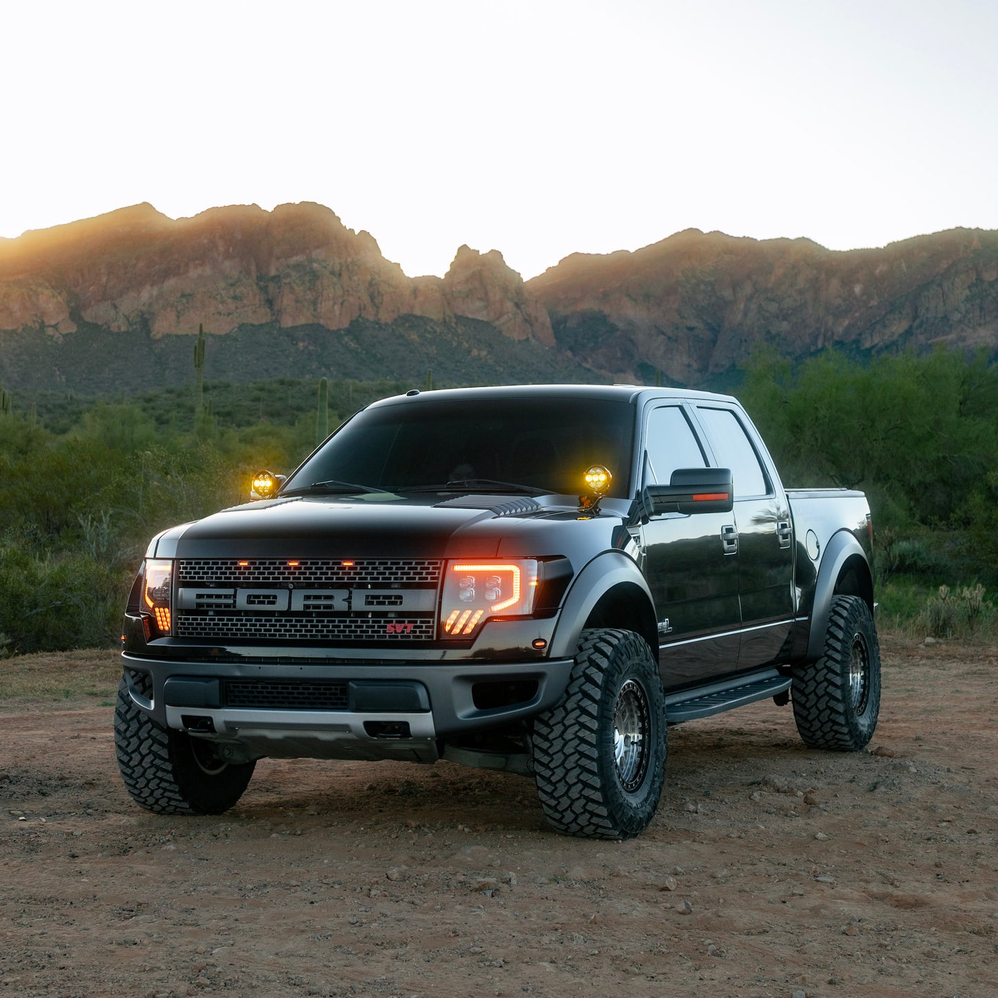 Alpharex 2010-2014 Ford Raptor MKII NOVA-Series LED Projector Headlights Black