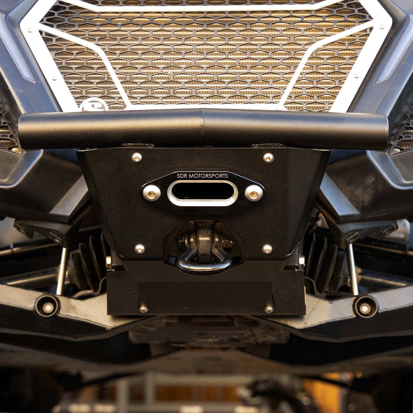 SDR Motorsports Can Am Maverick R Winch Skid Plate Single Tube Front Bumper
