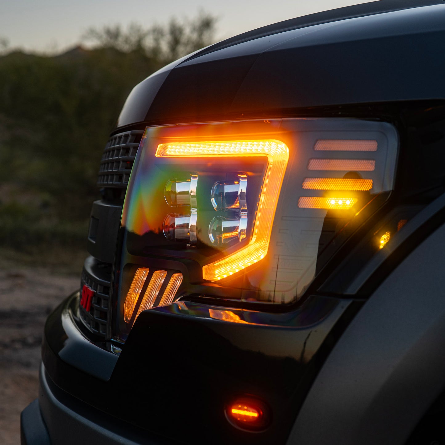 Alpharex 2010-2014 Ford Raptor MKII NOVA-Series LED Projector Headlights Black