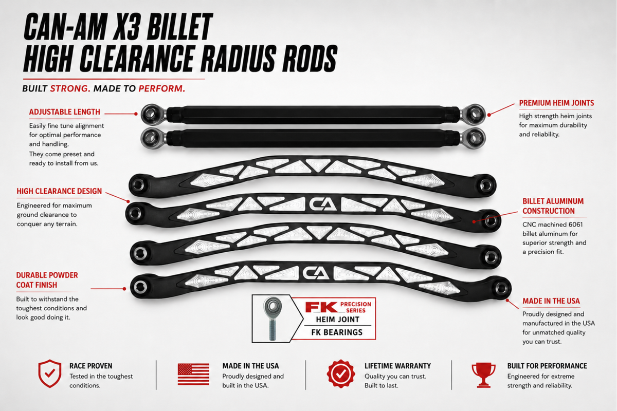 Can-Am X3 Billet High Clearance Radius Rods