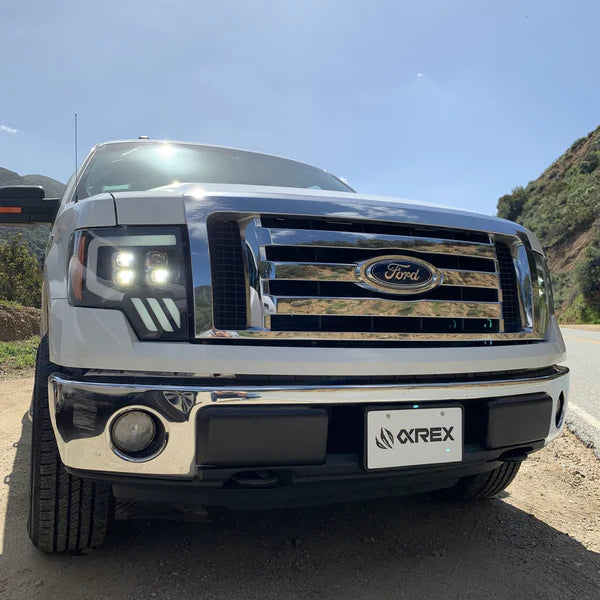 Alpharex 2010-2014 Ford Raptor NOVA-Series LED Projector Headlights Jet Black