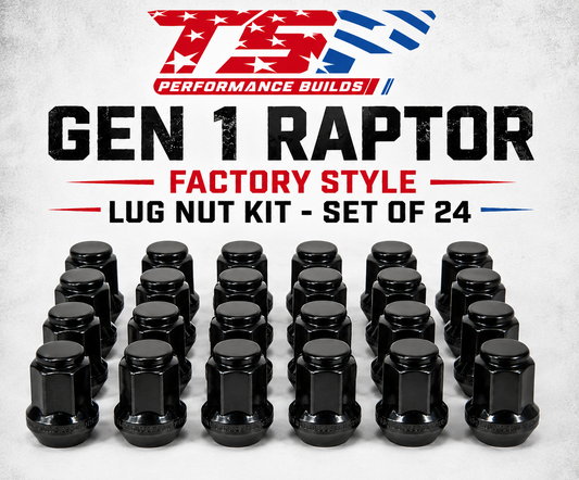 GORILLA GEN 1 RAPTOR FACTORY STYLE LUG NUT KIT - BLACK