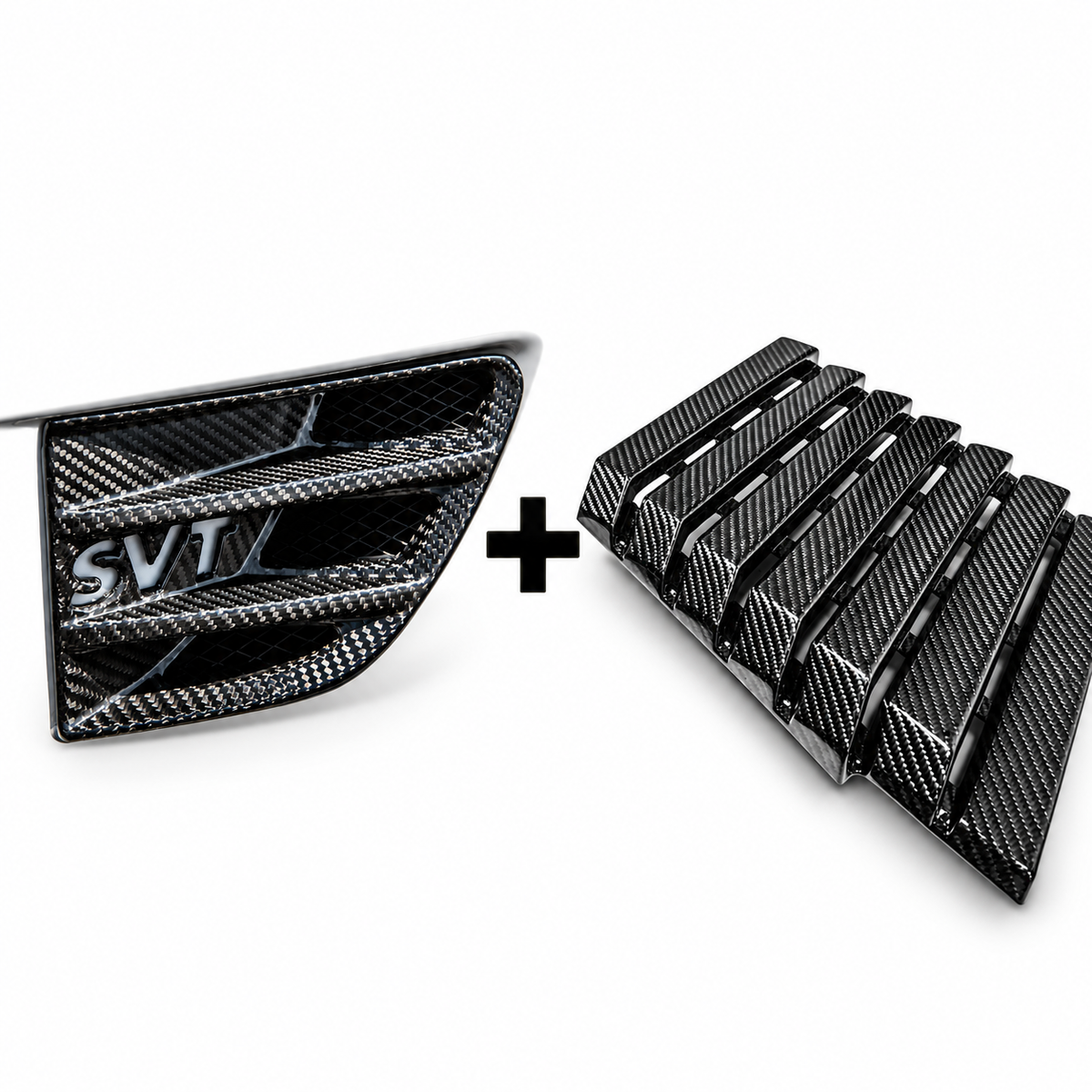 2010-2014 Ford Raptor SVT Replacement Carbon Fiber Side Fender Vent Trim and Hood Vents Package