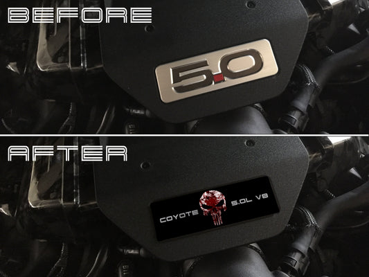 Aluminum Engine Cover Plate [S15] Punisher Blood (2015-2017 Mustang)