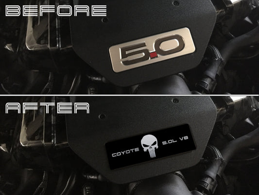 Aluminum Engine Cover Plate [S17] Punisher Silver (2015-2017 Mustang)