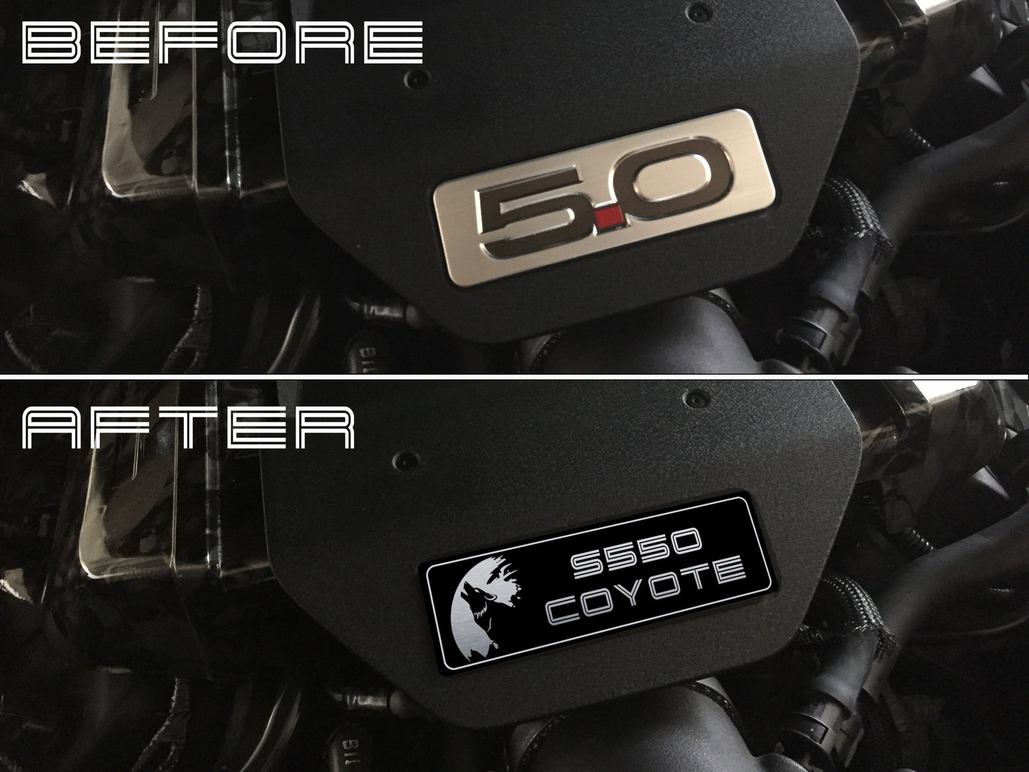Aluminum Engine Cover Plate [S6] Moon S550 Coyote (2015-2017 Mustang)