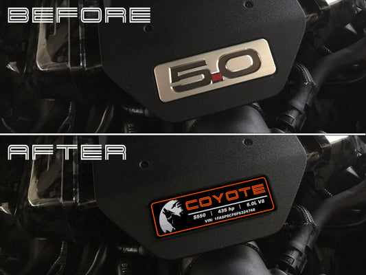 Aluminum Engine Cover Plate [S5C] - Moon Coyote Custom (2015-2017 MUSTANG)
