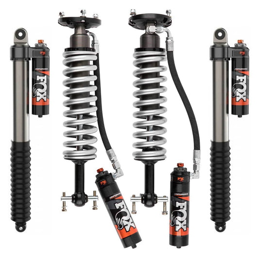 Fox 2.5 Performance Elite Adjustable Coilover w/ Reservoir + Rear Shocks Set w/2" lift