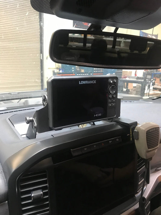 2021 - 2023 F150 and Raptor Center Dash Fold Down GPS mount - HDS7 Carbon