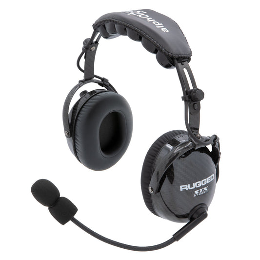 AlphaBass Carbon Fiber Headset for STEREO and OFFROAD Intercoms - Behind the Head - Model H48 - CLEARANCE Behind The Head