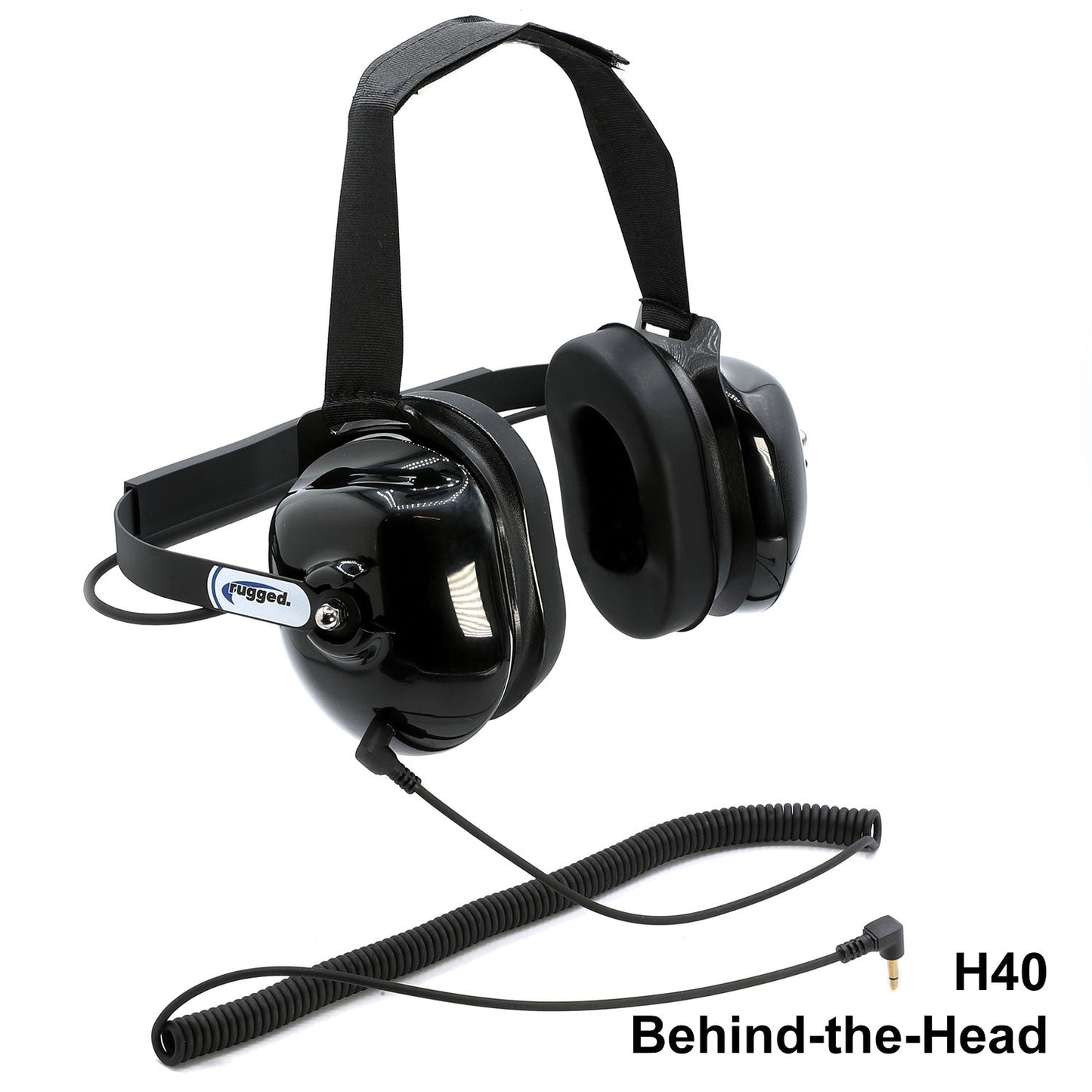 Listen Only Headsets with 3.5 mm Mono Audio Cable H40 Behind-the-Head
