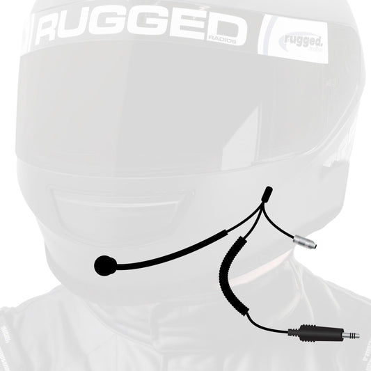 4C IMSA Wired Straight Cord Helmet Kit with Mic Mic / 1/8  Ear Bud Jack / Coil Cord