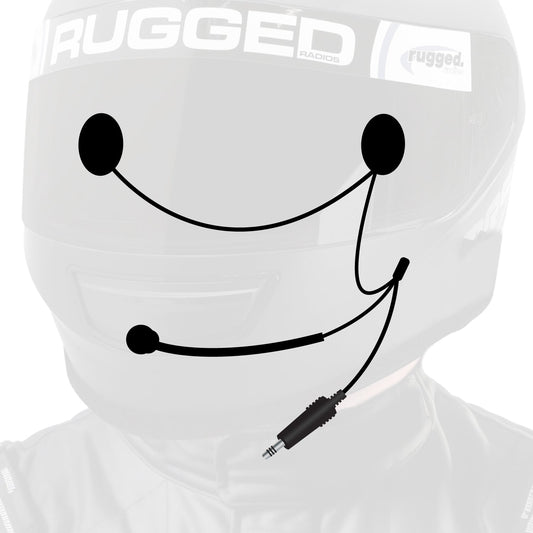 4C IMSA Wired Straight Cord Helmet Kit with Mic Speakers / M102 Military Mic
