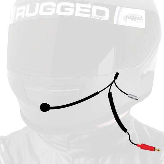 3C NASCAR Wired Straight Cord Helmet Kit with Mic and 3.5mm Jack Coil Cord