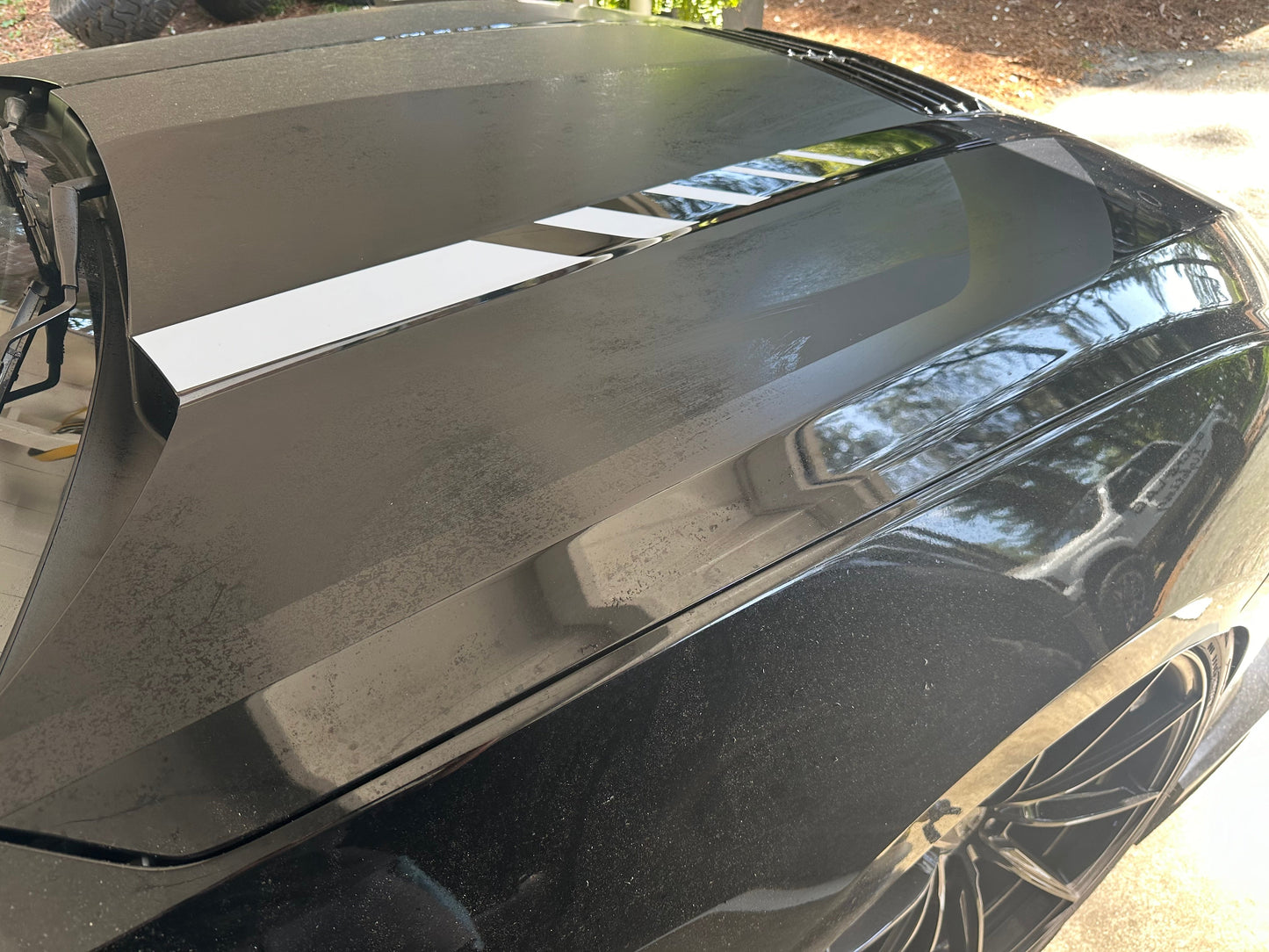Hood Line Accent Step Graphics - Custom Text (2024+ Mustang)