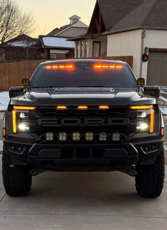 Split Two-Piece Interior Amber/White LED Light Bars - 2017-2024 Ford Raptor/R