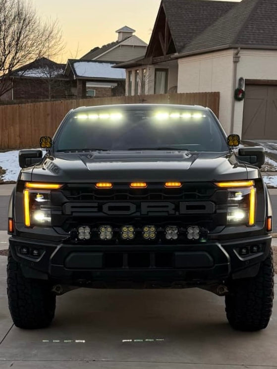 Split Two-Piece Interior Amber/White LED Light Bars - 2017-2024 Ford Raptor/R