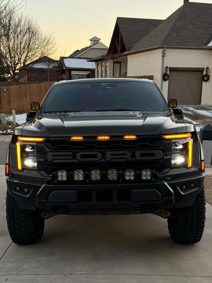 Split Two-Piece Interior Amber/White LED Light Bars - 2017-2024 Ford Raptor/R