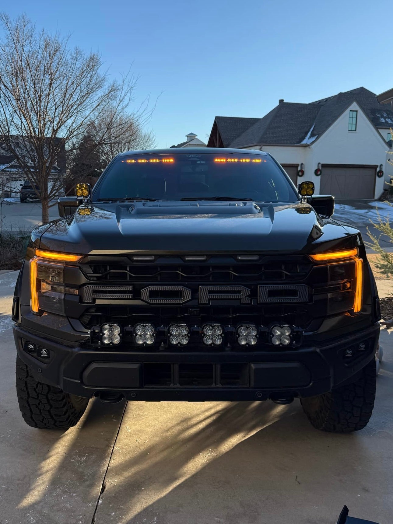 Split Two-Piece Interior Amber/White LED Light Bars - 2017-2024 Ford Raptor/R