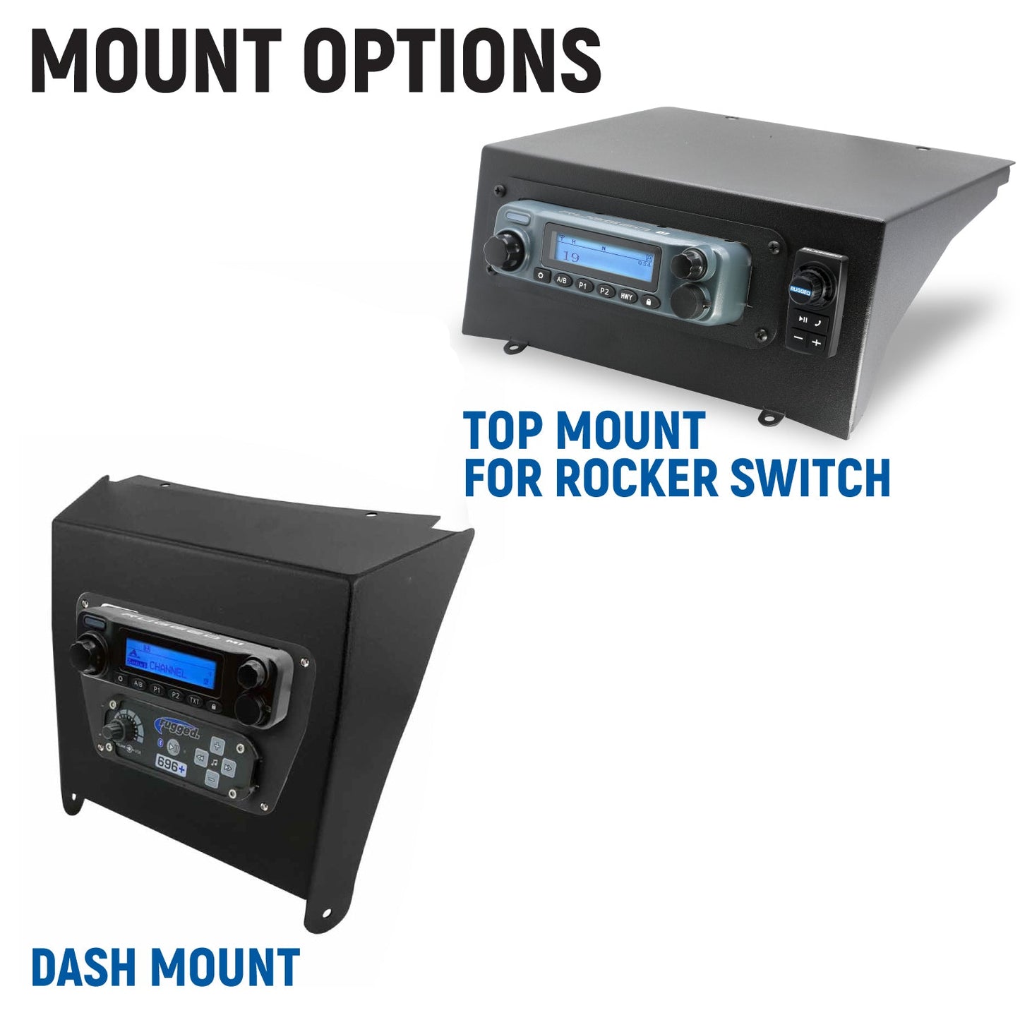 Kawasaki Teryx KRX Complete Communication Kit with Bluetooth Intercom and 2-Way Radio STX Stereo Remote Head / G1 GMRS / Top Mount (for Remote Head)