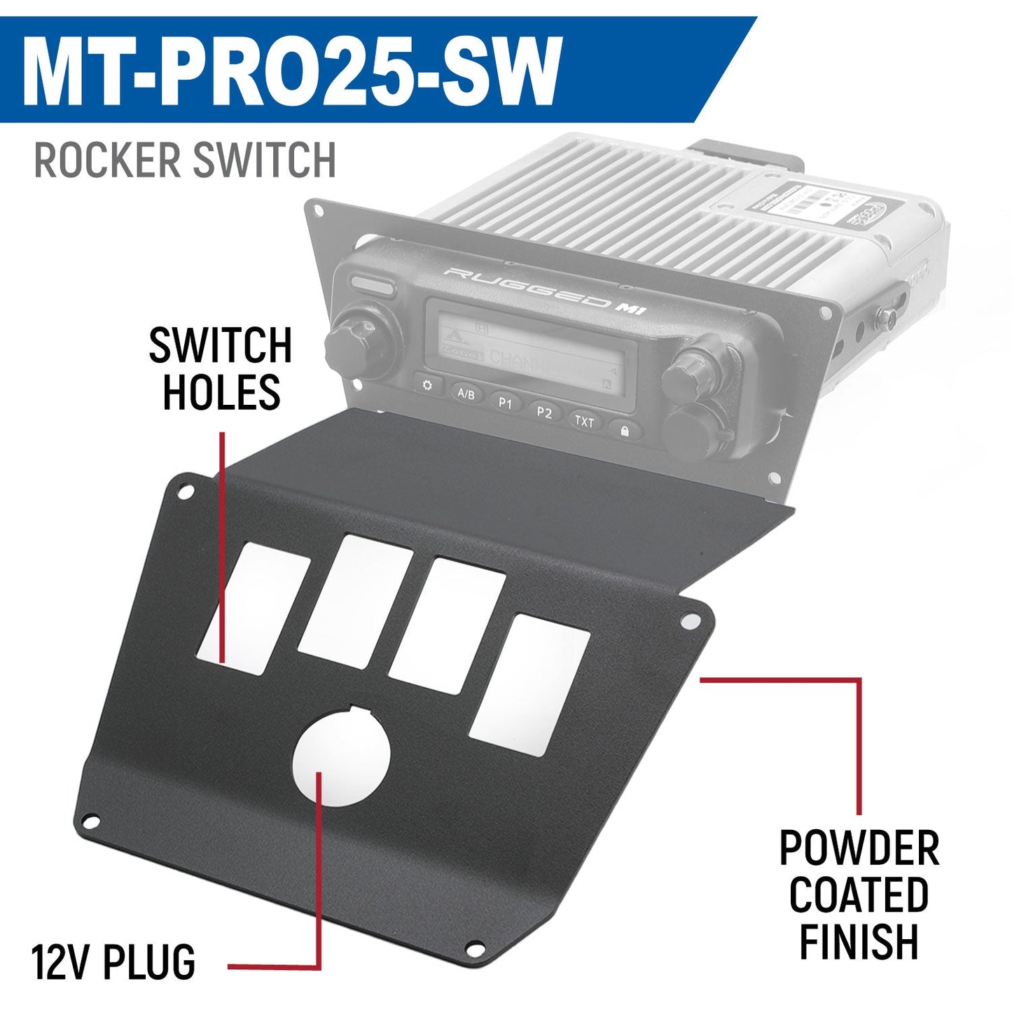 Lower Accessory Panel for 2025 Polaris RZR Pro XP Pro R and Pro S Radio Mount Rocker Switch