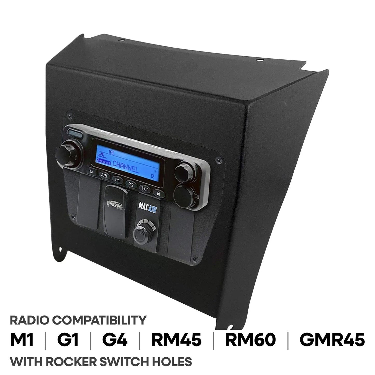 Kawasaki KRX Multi-Mount Kit for Rugged Mobile Radios and Intercom Rugged M1/G1/G4/RM45/RM60/GMR45 with Switch Holes