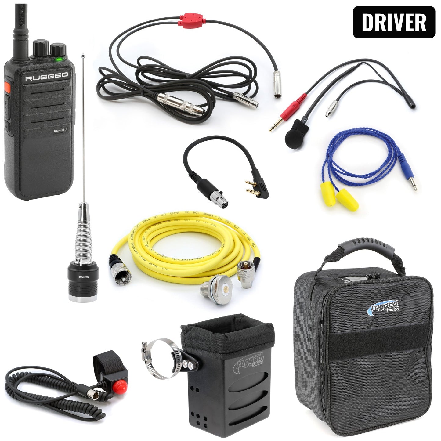 NASCAR Driver Only Long Track Racing Communication Kit with RDH16 Radio