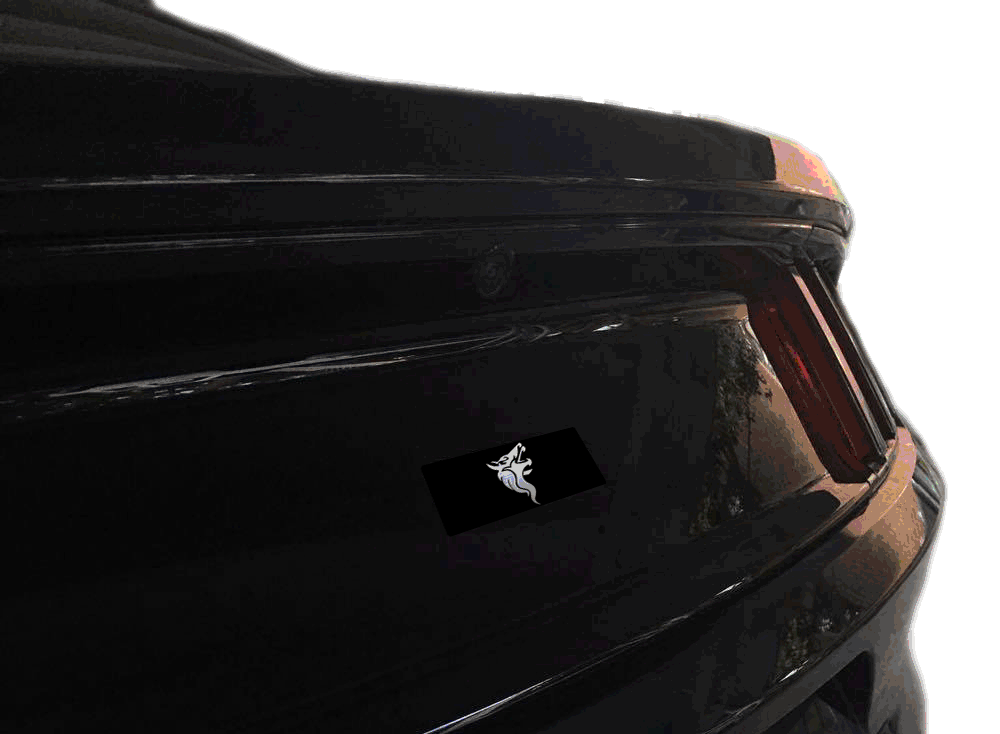 Aluminum Rear Decklid Plate [S20] Tribal Coyote Head (2015-2023 Mustang)