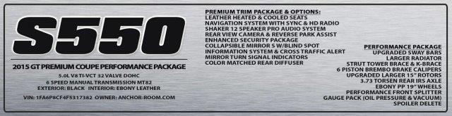 Build Plate Radiator Size Sublimated Plates (2015-2017 Mustang)