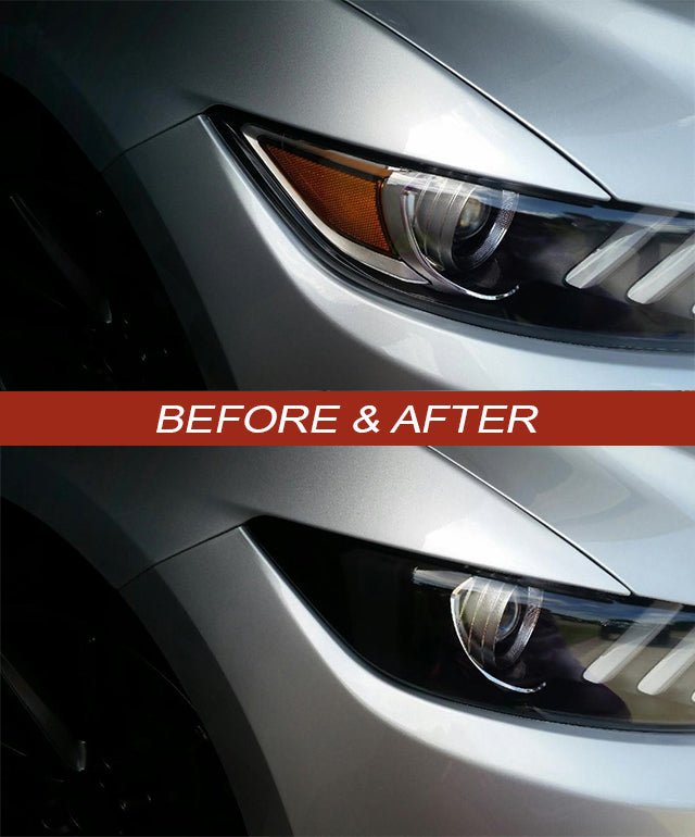 Headlight Amber Corner Vinyl Black Out (2015-2017 MUSTANG, 2016-2020 GT350 & 2020-2022 GT500)