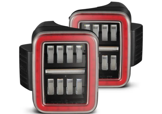 AlphaRex 19-24 Jeep Gladiator JT Nova-Series Prismatic LED Tail Lights - Black-Red