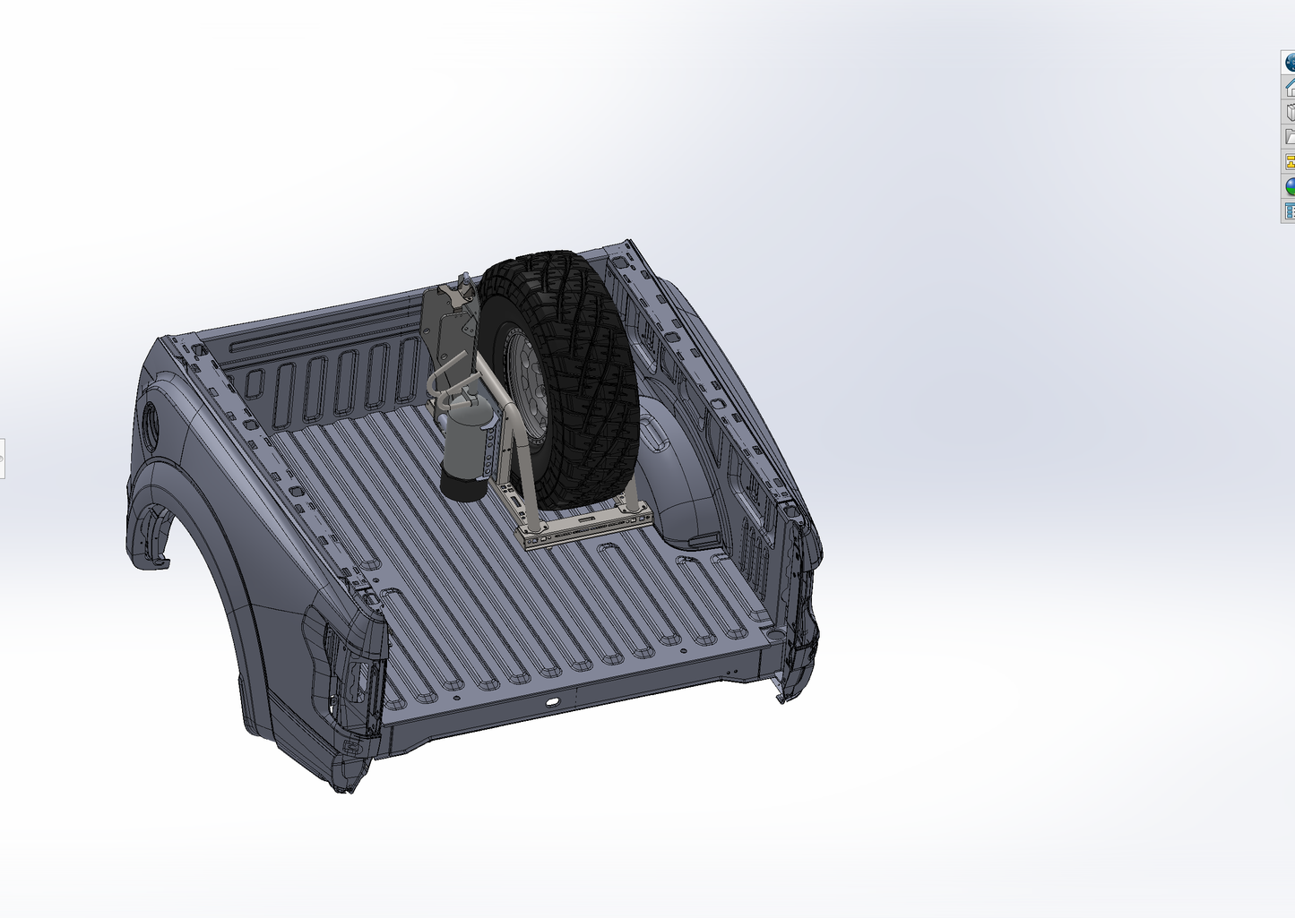 Single Tire Carrier Quick Release Modular Bed Organizer