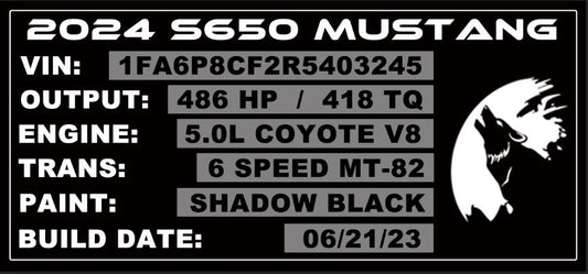 Aluminum Fuse Box Cover Plate [S5C] Coyote Howling (2024+Mustang)