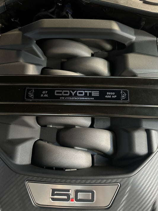 2024+ S650 Mustang Aluminum Strut Tower Bar Plate - Coyote Howling