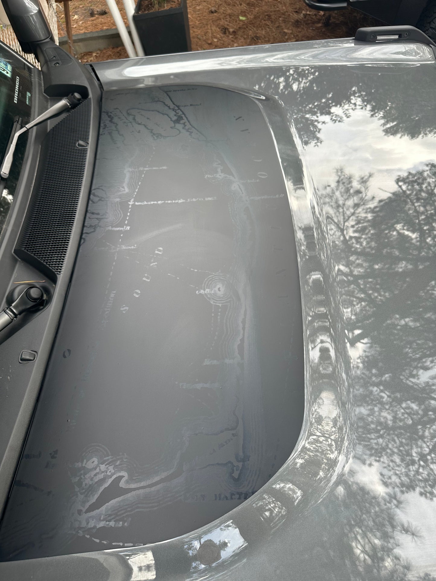 Small Hood Decal with Outer Banks Map Graphic (2021-2023 Bronco)