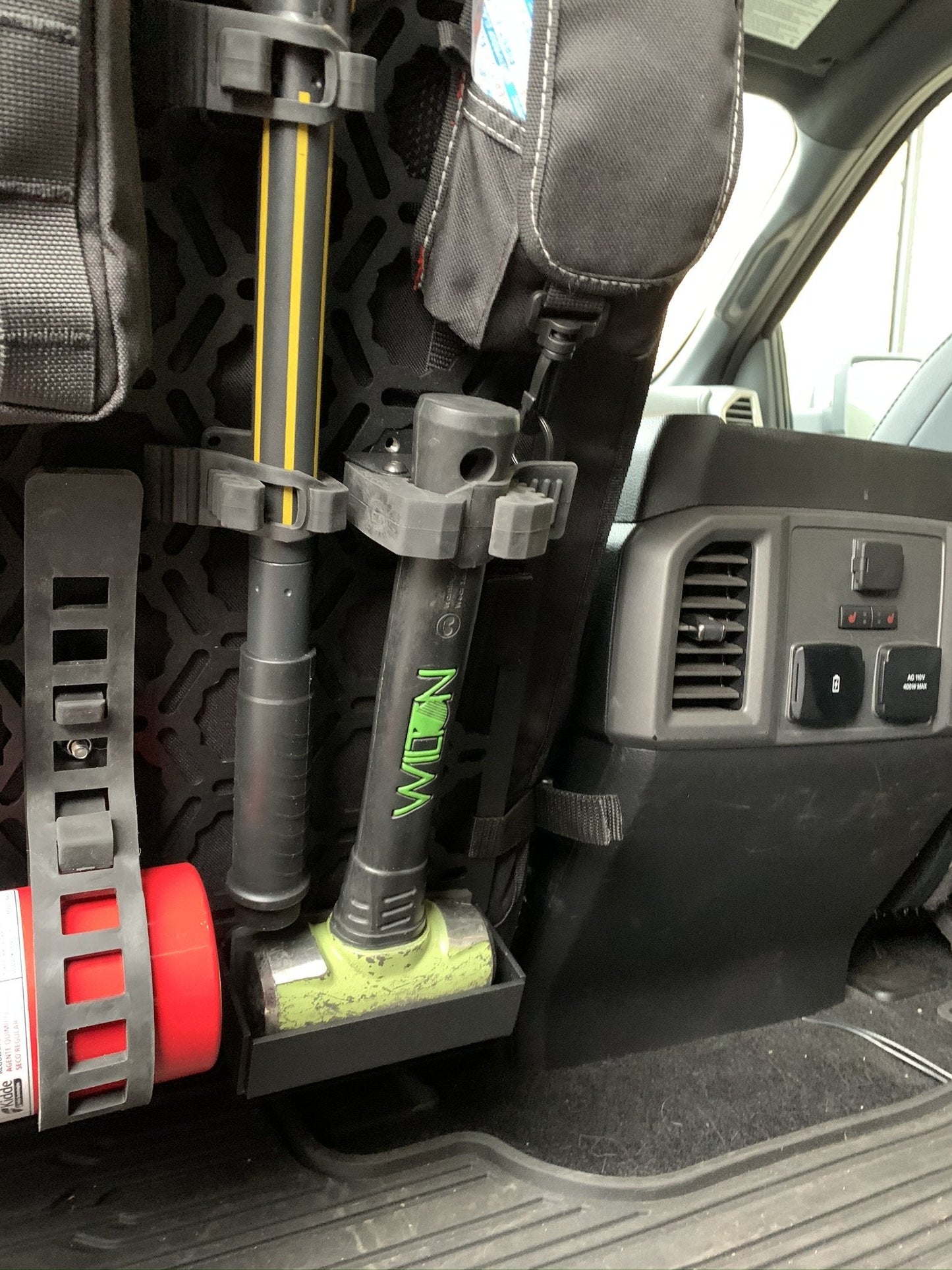 Off-Road Seat Back Panel Kit with Shovel - Hammer - Fire Extinguisher