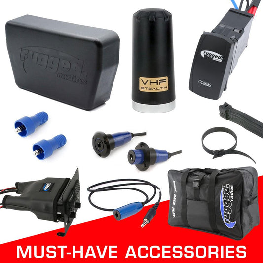 Alpha Accessory Pack For Rugged UTV SXS Intercom Radio Communication Systems Without Intercom Extension Cables (for Headsets)