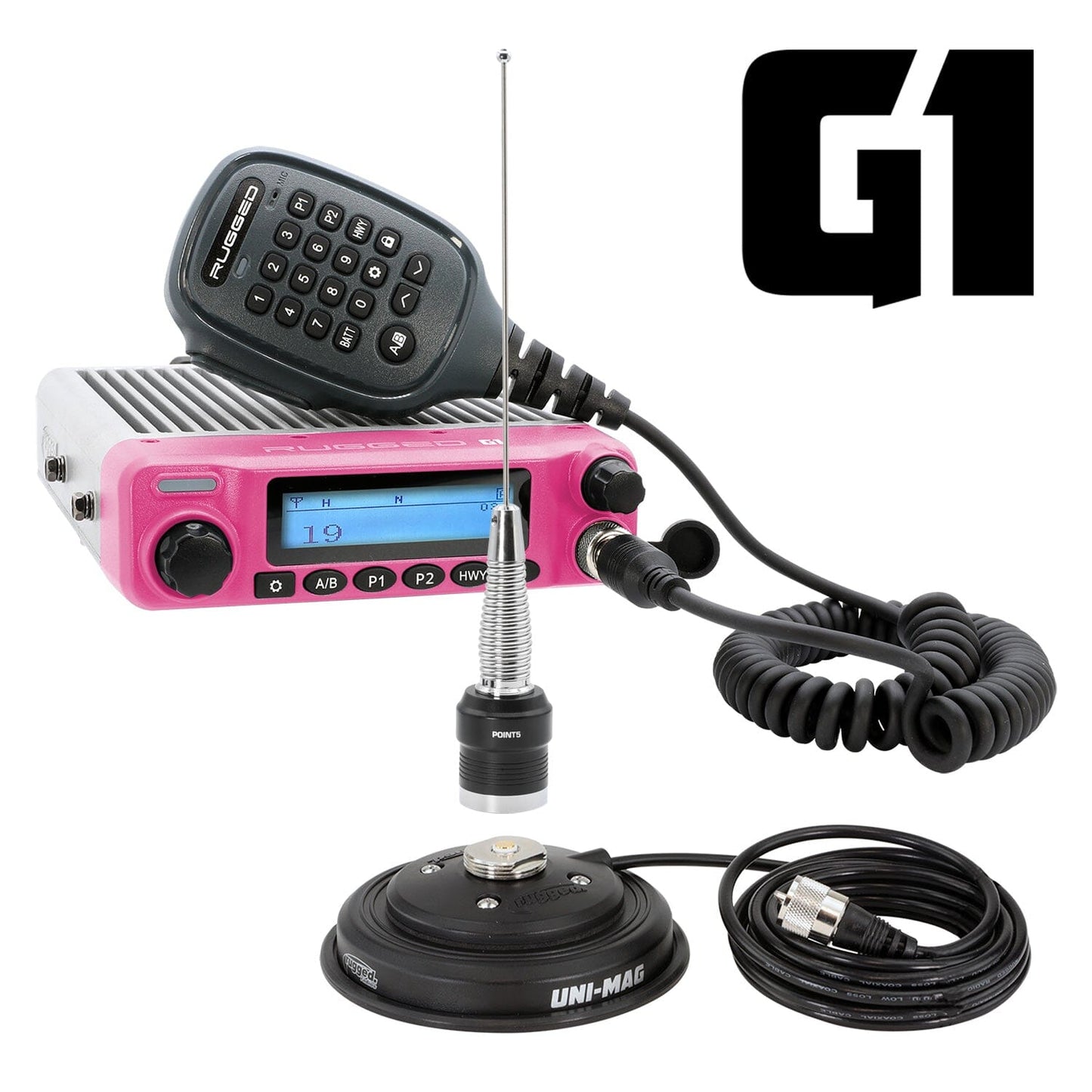 Radio Kit - Pink Rugged G1 ADVENTURE SERIES Waterproof GMRS Mobile Radio with Antenna