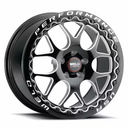 Weld Racing Solana Beadlock 1-Piece Gloss BLK MIL DIA Wheel - 18x10 with 5x114.3 Bolt, 6.6BS, ET 28 2020-2023 Shelby GT500